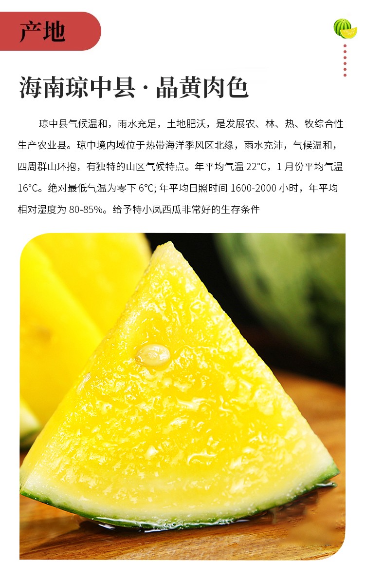 山寻山予特小凤西瓜新鲜黄心西瓜皮薄多汁当季新鲜水果现摘冰淇淋口感