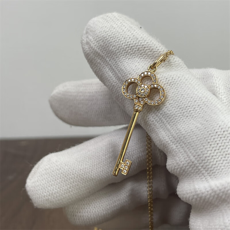 编码 hc004 tiffany 蒂芙尼 皇冠钥匙18k黄金项链