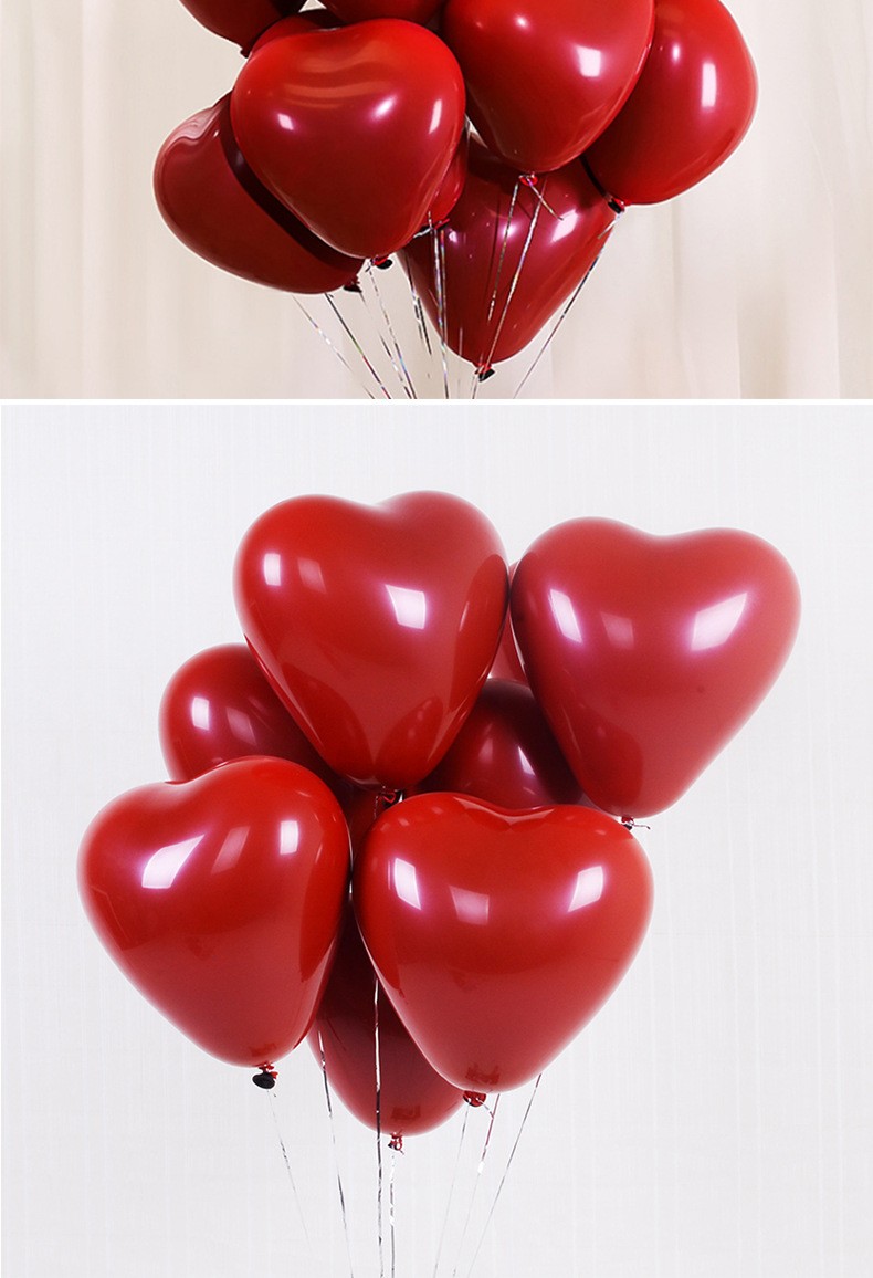 结婚婚礼场景布置婚房装饰石榴红气球婚庆用品七夕房间布置求婚气球