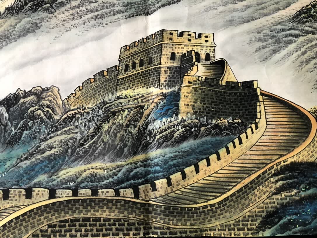 万里长城,六尺横幅纯手绘作品编号为ysp10