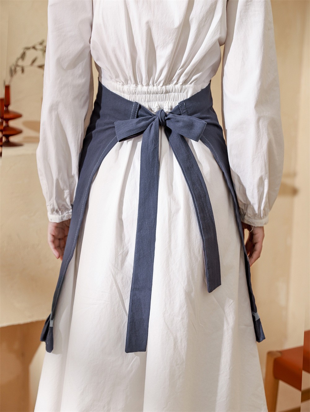 花边半身围裙 纯棉水洗棉厨房烘焙烧烤咖啡奶茶店园艺幼儿园老师工作