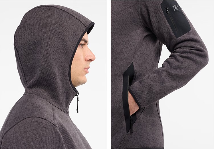 arcteryx始祖鸟 covert hoody 透气 男子 抓绒衫 black heather/黑