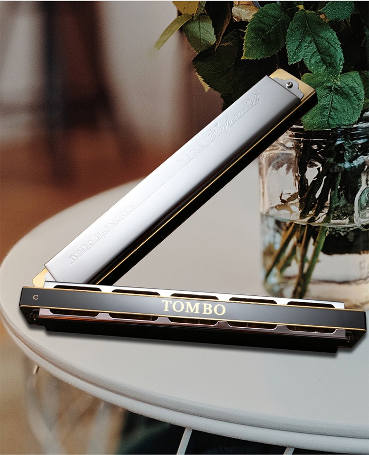 日本tombo通宝6624s口琴24孔复音c调成人男士初学入门专业演奏级 g#调