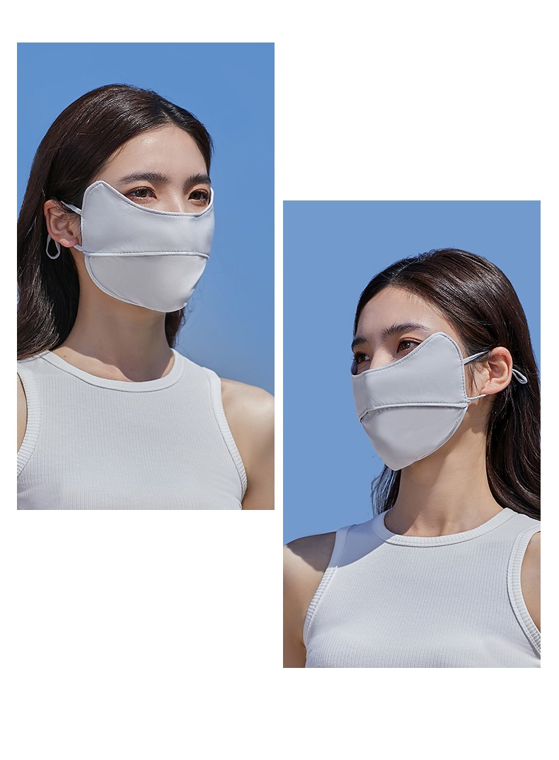 fufang防晒口罩防紫外线女夏季冰丝透气全脸护眼角薄款遮阳面罩渐变