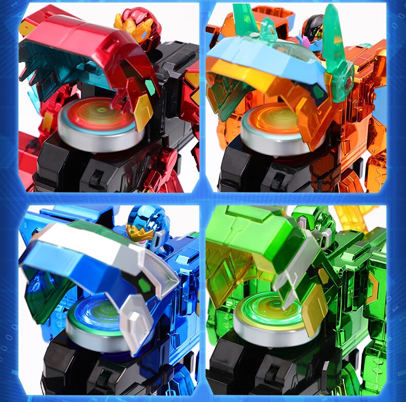 eaki心奇爆龙战车机甲发光对战陀螺变形机器人新奇暴恐龙男孩生日玩具