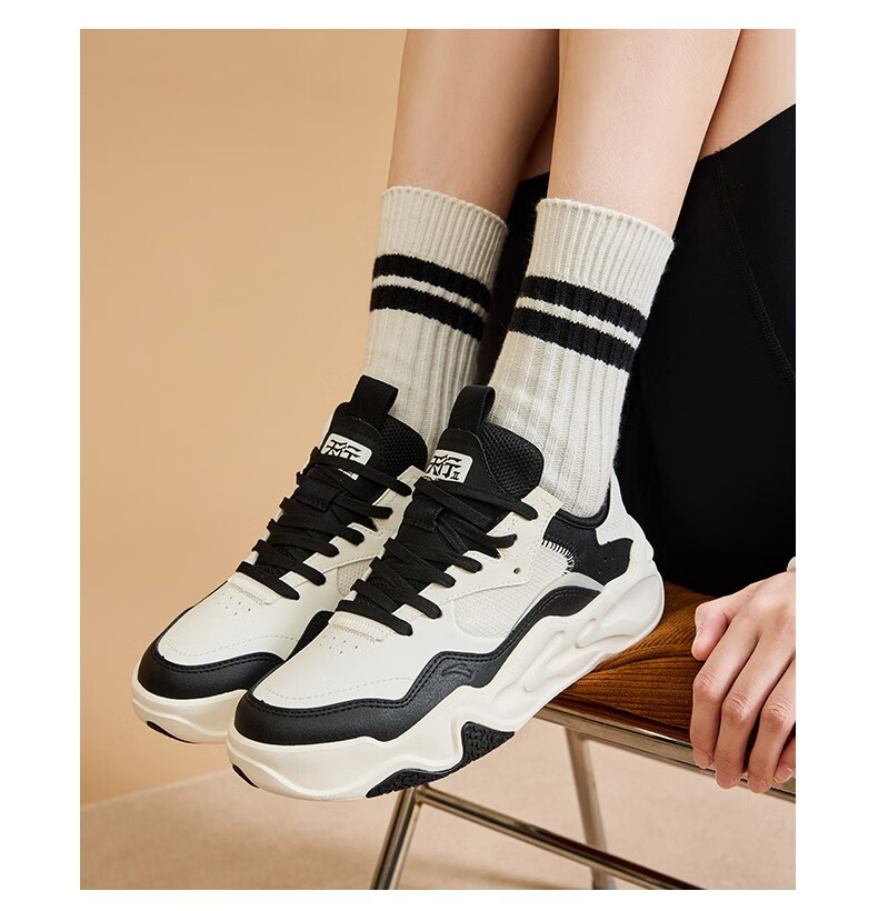 安踏天行2丨板鞋女2022秋冬冬季新款革面运动休闲鞋情侣厚底增高鞋女