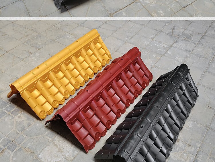 围墙树脂瓦37墙大号双面一体新中式树脂复古墙头塑料压顶装饰院墙仿古