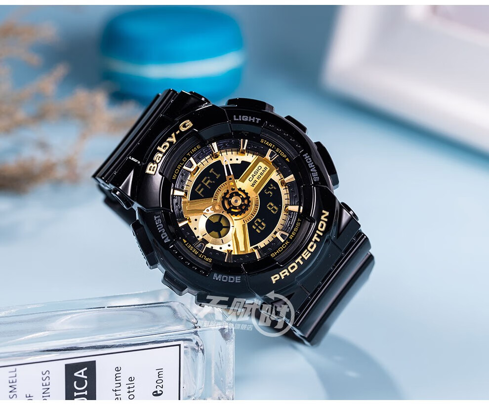 卡西欧casio女表babyg少女时代女黑金潮流双显多功能电子防水运动手表