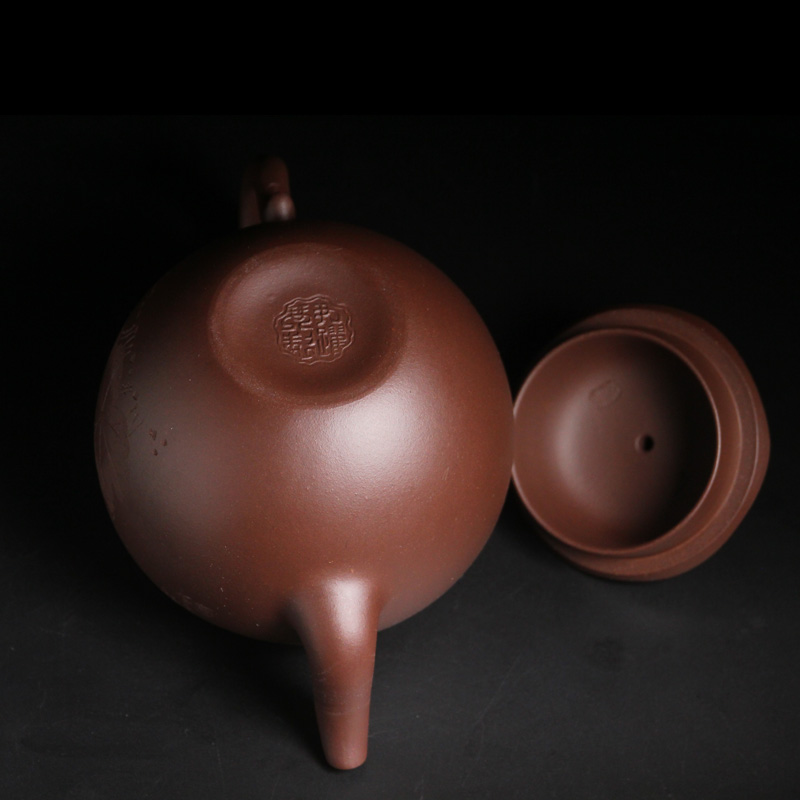 助理工艺师尹跃琴茶壶泡茶壶正品宜兴紫砂壶原矿紫泥清荷壶配证书