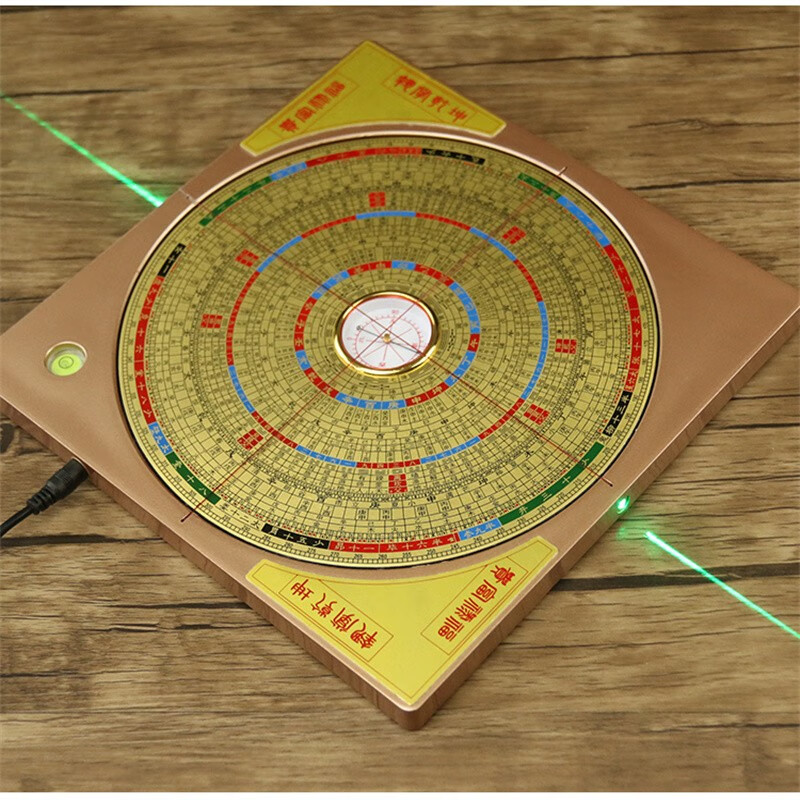 电木红外线激光罗盘八寸风水盘高精度专业三元三合综合盘指南针大 八