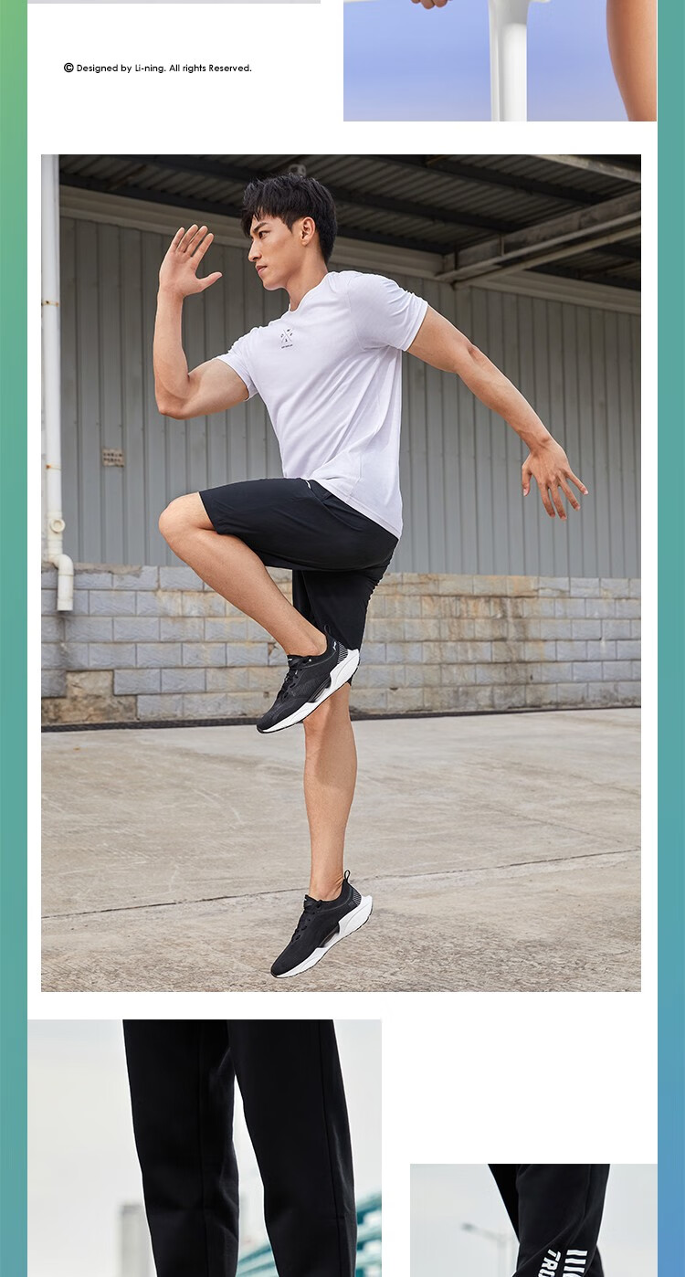 轻18男鞋跑步鞋新品男子李宁beng科技反光回弹竞速运动鞋 浅石灰/鲨鱼