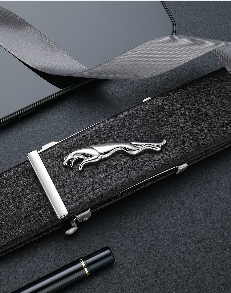 英国捷豹jaguar轻奢真皮皮带头层牛皮商务休闲西装正装男士腰带自动扣