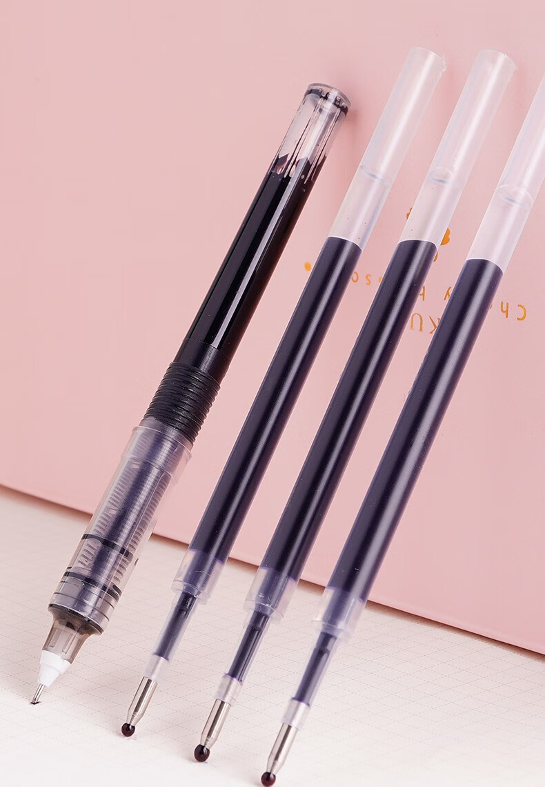 白雪x99可换笔芯直液式走珠笔u品素雅速干大容量笔学生用中性笔考试