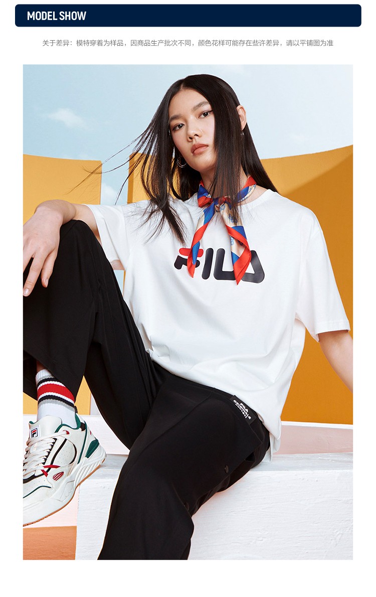 fila斐乐官方情侣短袖t恤男女装2022夏季经典logo圆领运动半袖套头衫