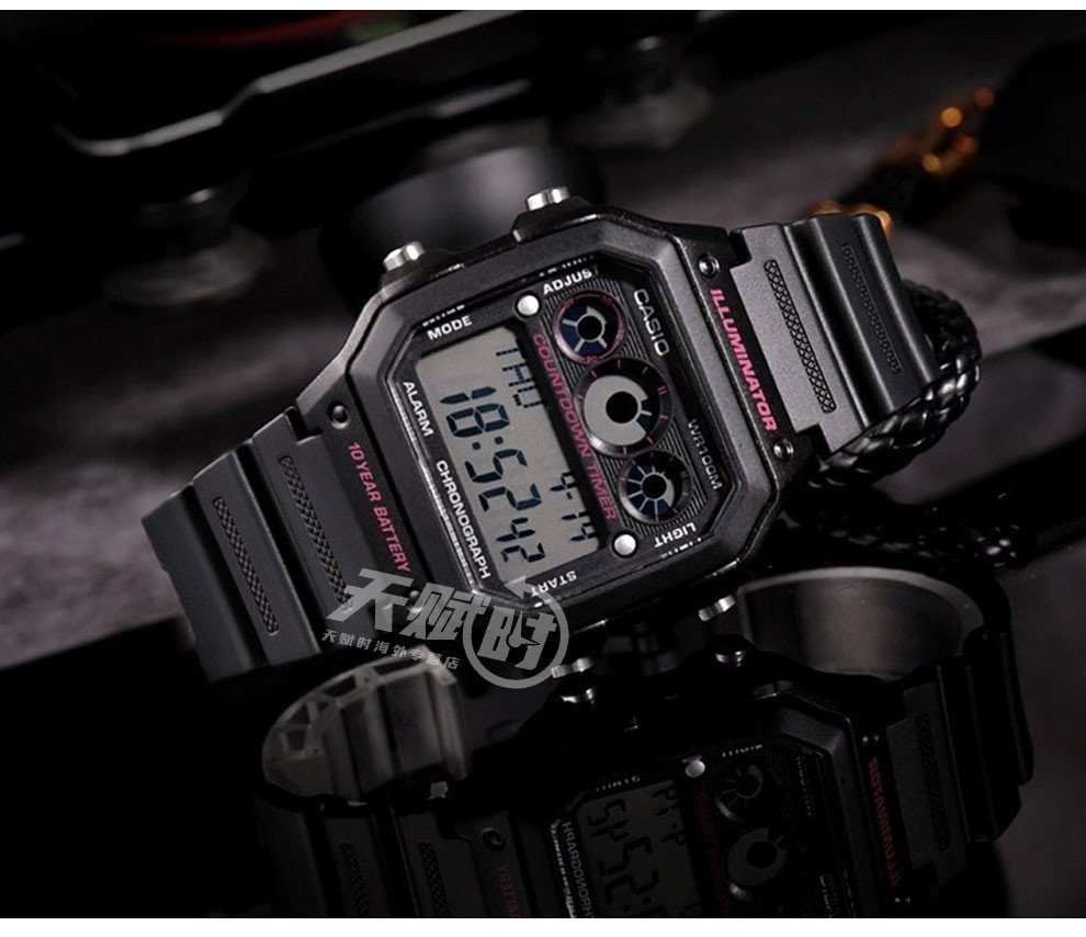 卡西欧casio手表小方块ins复古十年电力电子表多功能户外运动男表 b