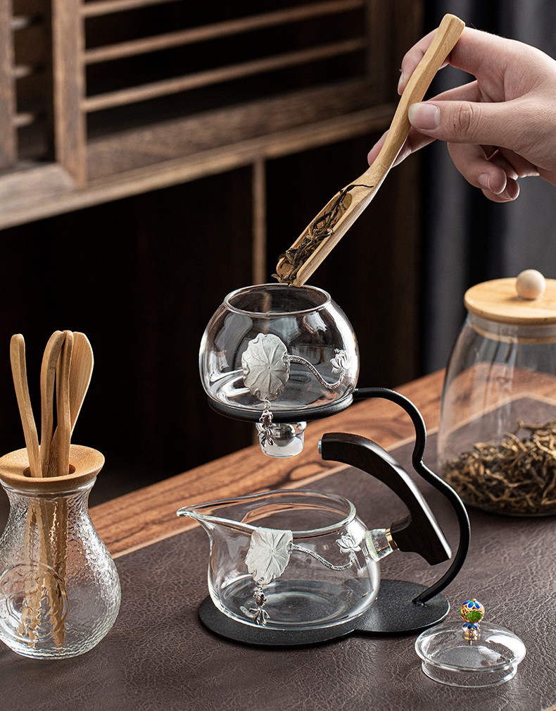 苏灵 懒人冲茶器茶具套装家用玻璃自动小套茶杯茶壶功夫泡茶办公室会