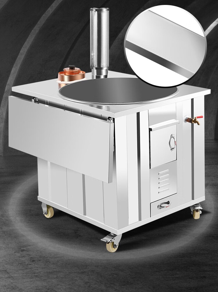 不锈钢柴火灶 家用烧木柴大锅台农村火炉户外野炊土灶台可移动304柴火