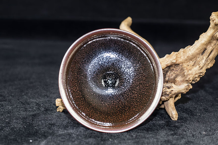 【金花油滴束口盏】刘学明 建阳建盏主人杯 口径9.5 l65-126