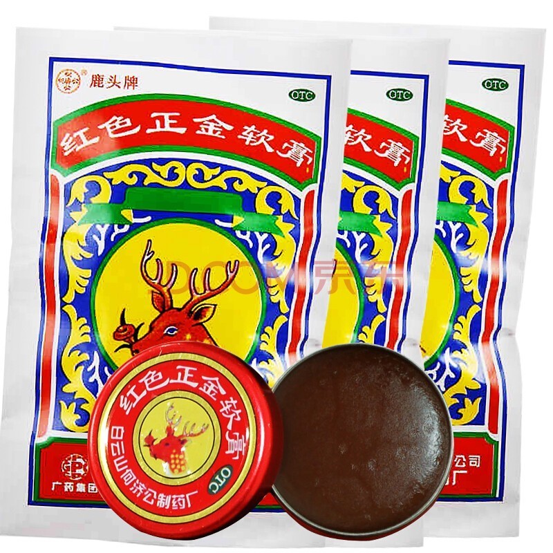 何济公 鹿头牌 红色正金软膏 4g 中暑伤风头晕虫咬驱风兴奋止痒止痛 1