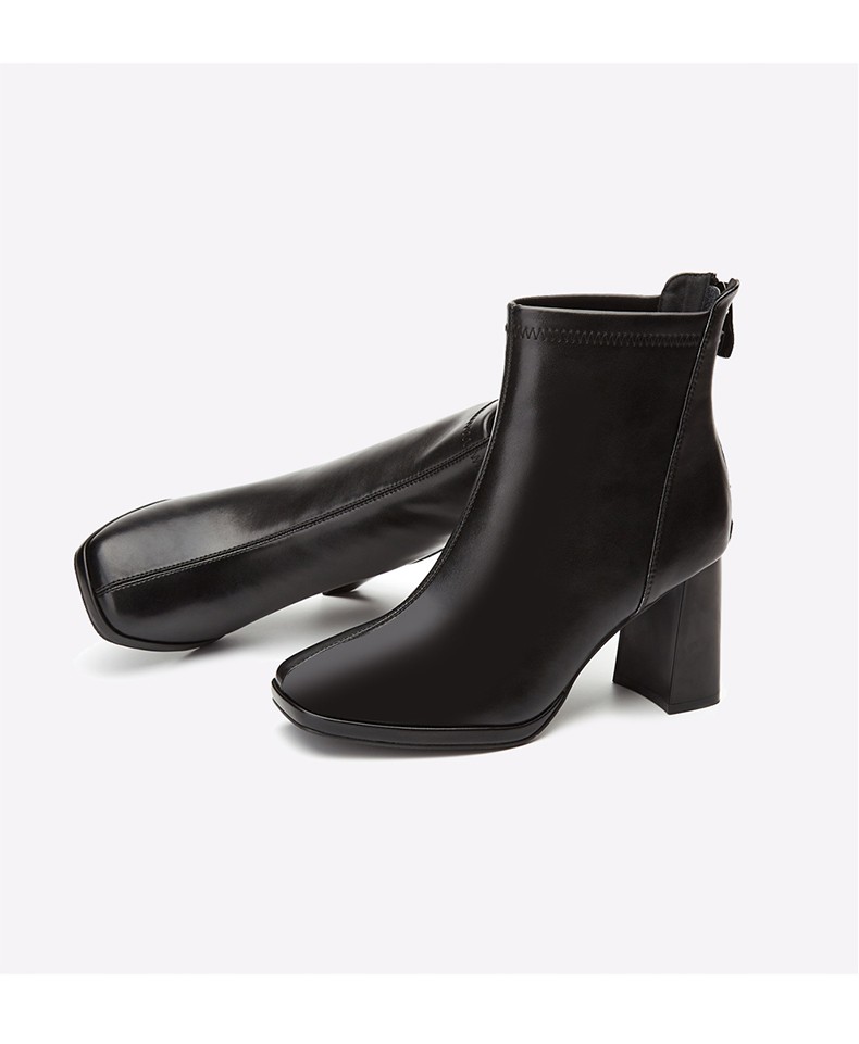 达芙妮女靴马丁靴冬季短靴品牌瘦瘦中跟高跟秋季单靴2022新款女鞋秋冬