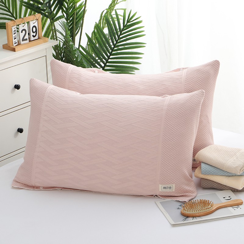 恩爱鸟竹纤维冰凉枕套一对装夏季枕头套可固定防滑不脱落半包裹盖套