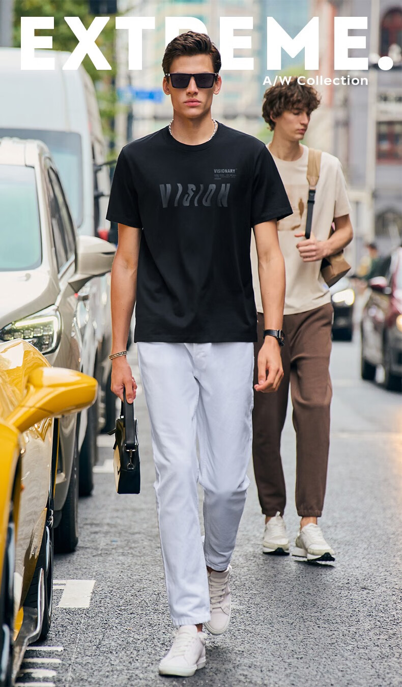 Mr.Bu Cotton 3D Letter Print Short Sleeve T-Shirt for Men, Summer New Style Comfortable Trendy, Graphite Black, L/175 1