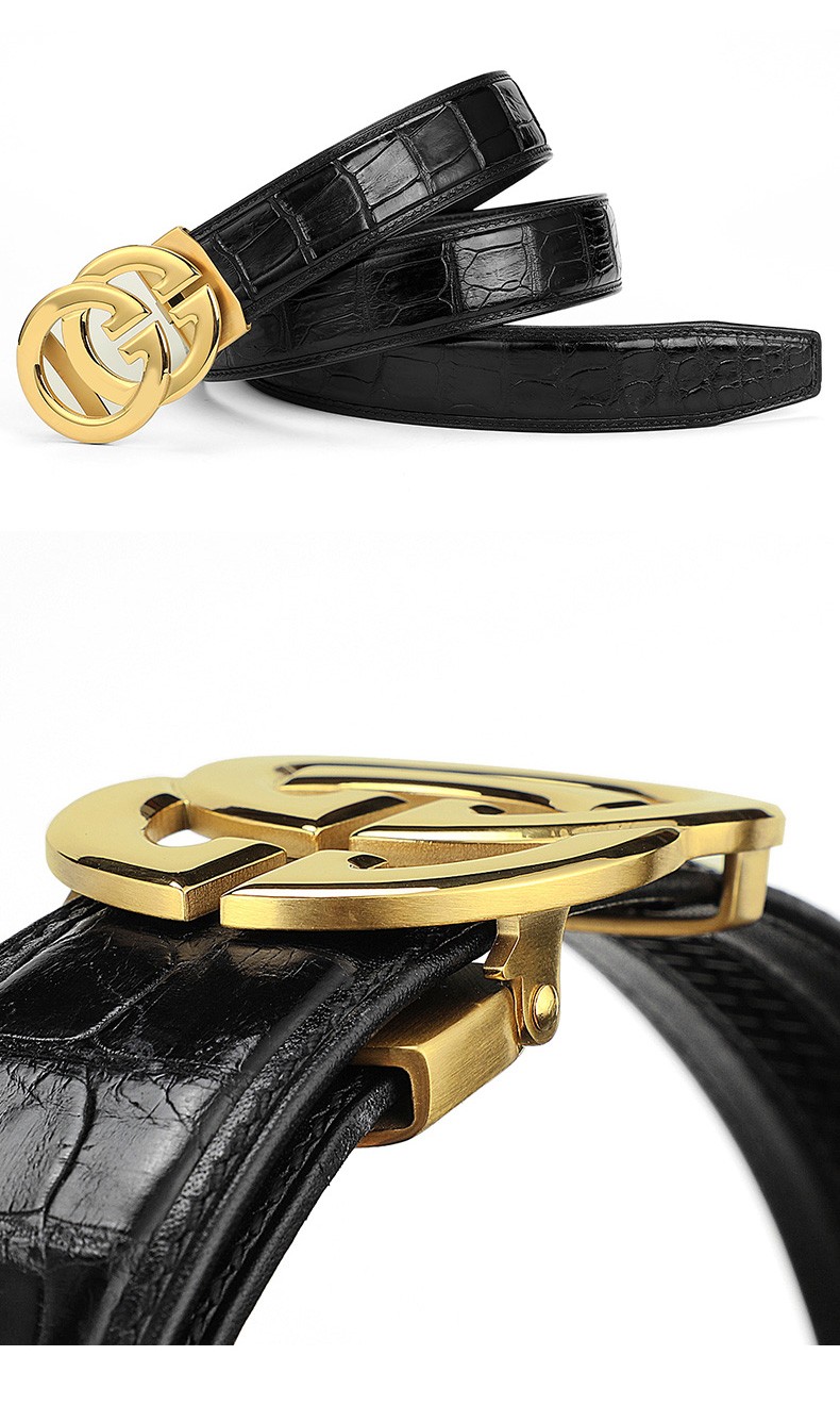 cswnkcsa皮带奢侈品双g男士真皮腰带不锈钢自动扣轻奢商务休闲百搭