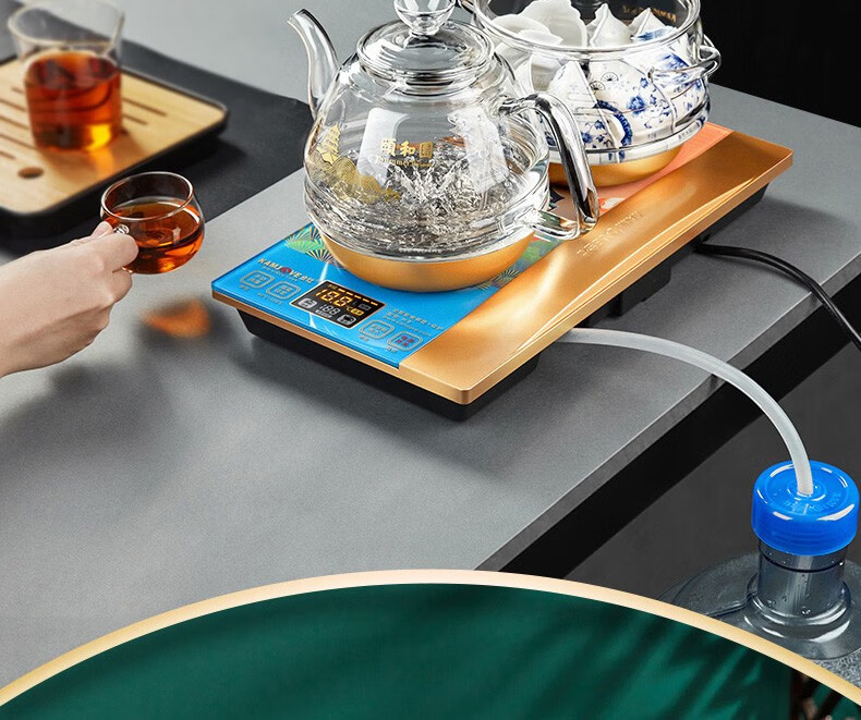 金灶h9颐和园联名全自动底部上水电热水壶玻璃烧水壶煮水壶电茶炉h9