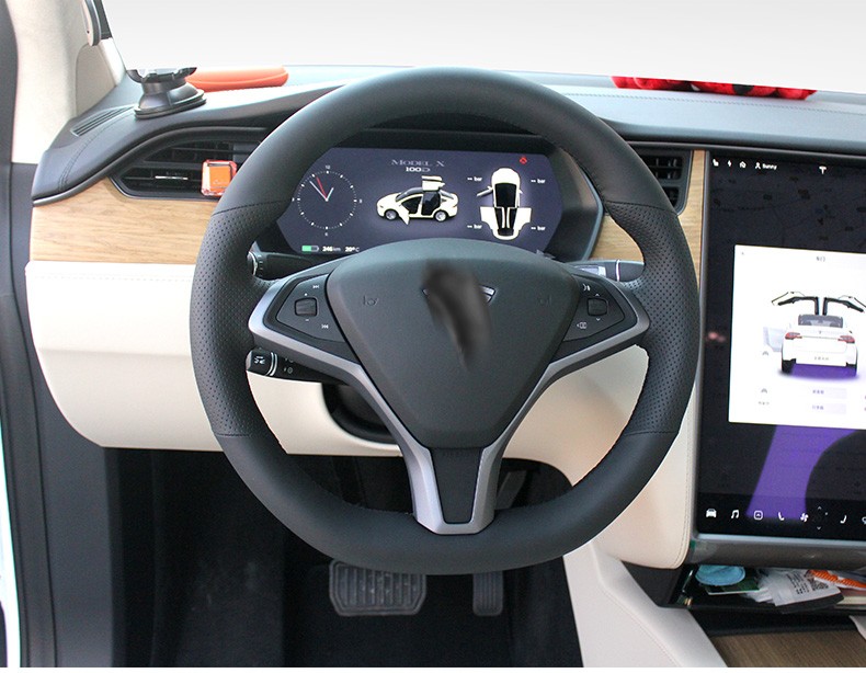 斯坦森 特斯拉方向盘套model 3 model s model x手缝真皮翻毛四季把套