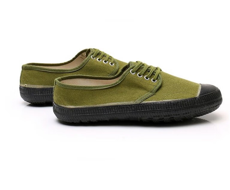 蚁行客 防油解放鞋 绿色胶鞋男低帮训练帆布鞋耐油防滑工作鞋透气工地