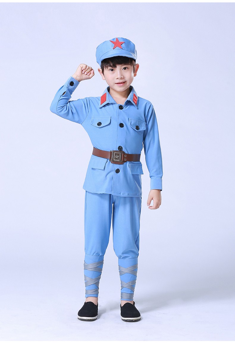 儿童小红军演出服八lu军红星闪闪合唱表演服装小学生衣服 上衣短裤