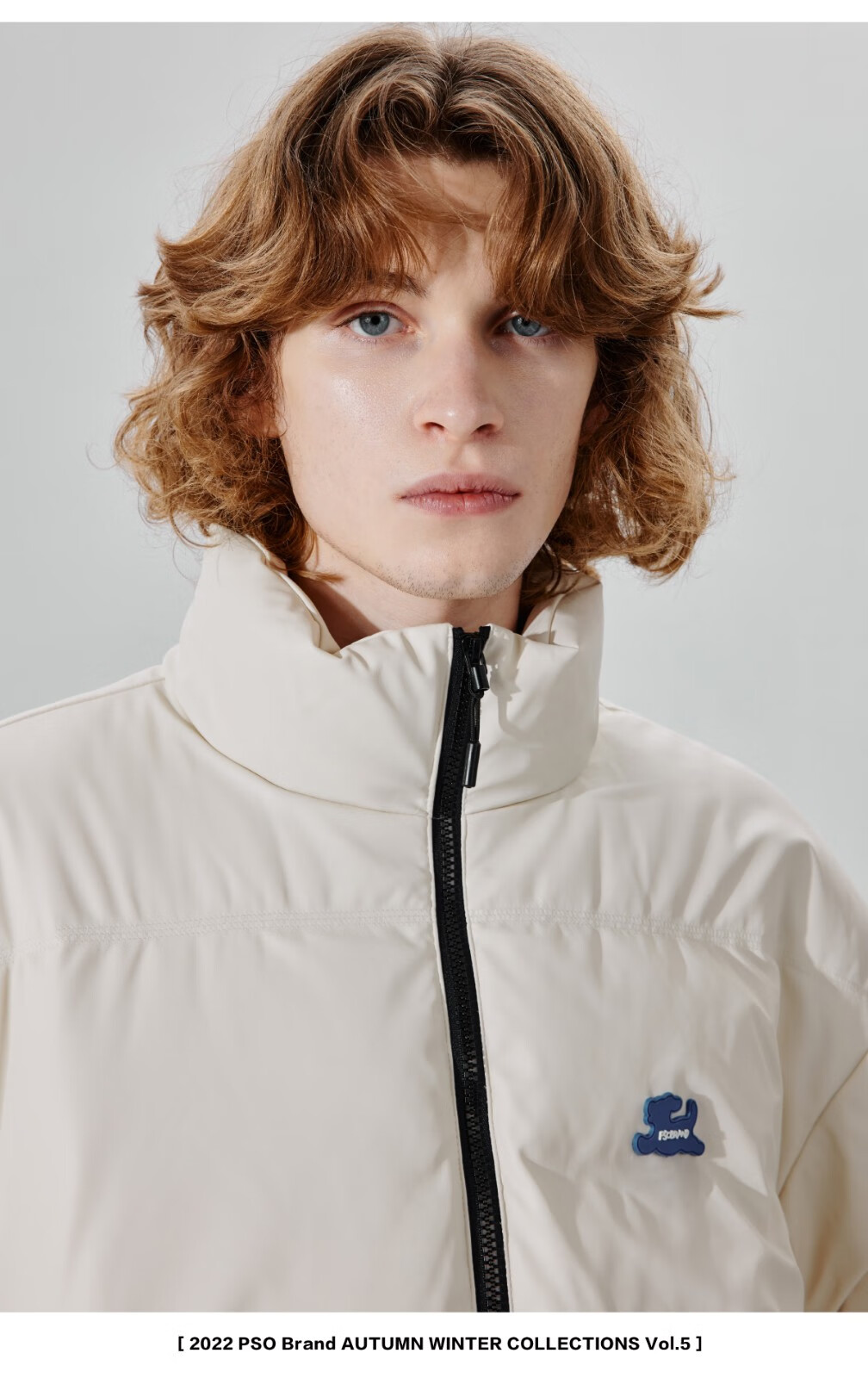 pso brand可爱小狗立领羽绒服男保暖白鸭绒加绒加厚冬季情侣外套 奶油