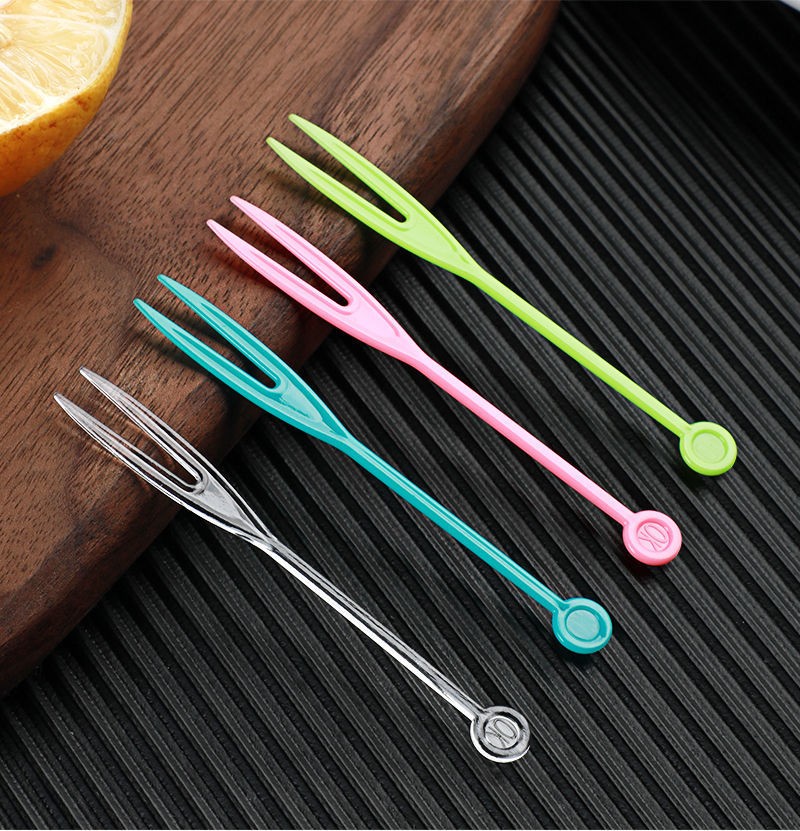 畅印一次性水果叉家用小叉子塑料水果签插透明单独包装创意可爱ok叉