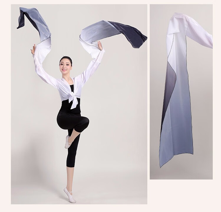 水袖上衣女古典舞蹈服装儿童袖子藏族练功服甩袖演出服惊鸿舞 单臂纯