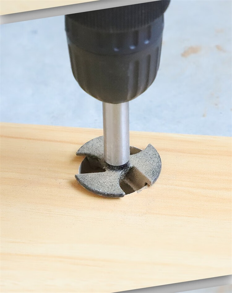 夏力 三刃木工开孔器35mm木工合金钻头木板桌面打孔塑料合页铰链开孔