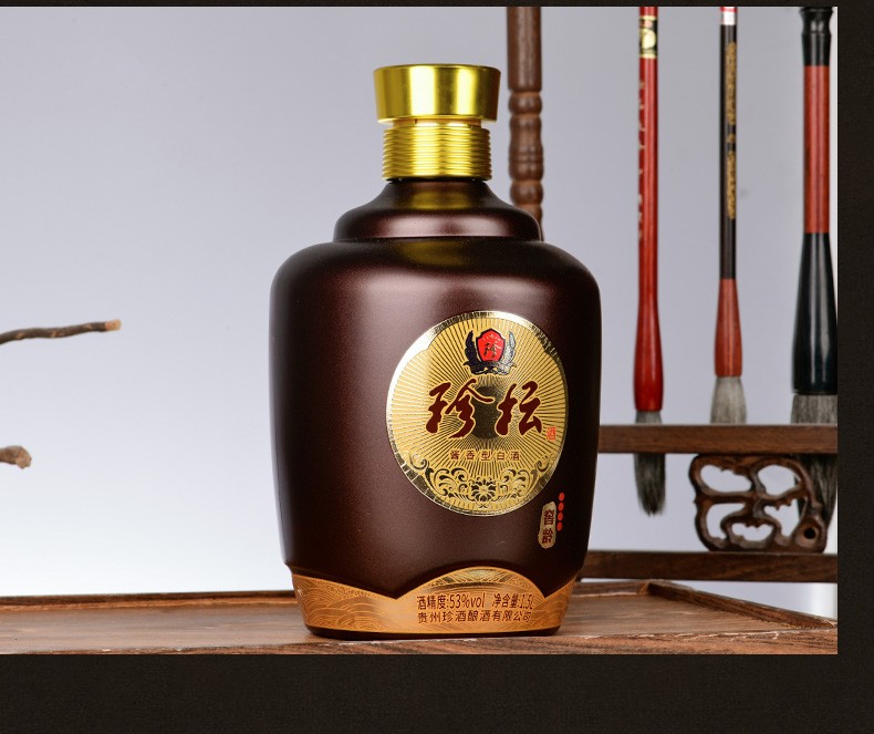 贵州珍酒53度珍坛3斤装酱香型高度白酒粮食白酒大坛礼盒装1500ml