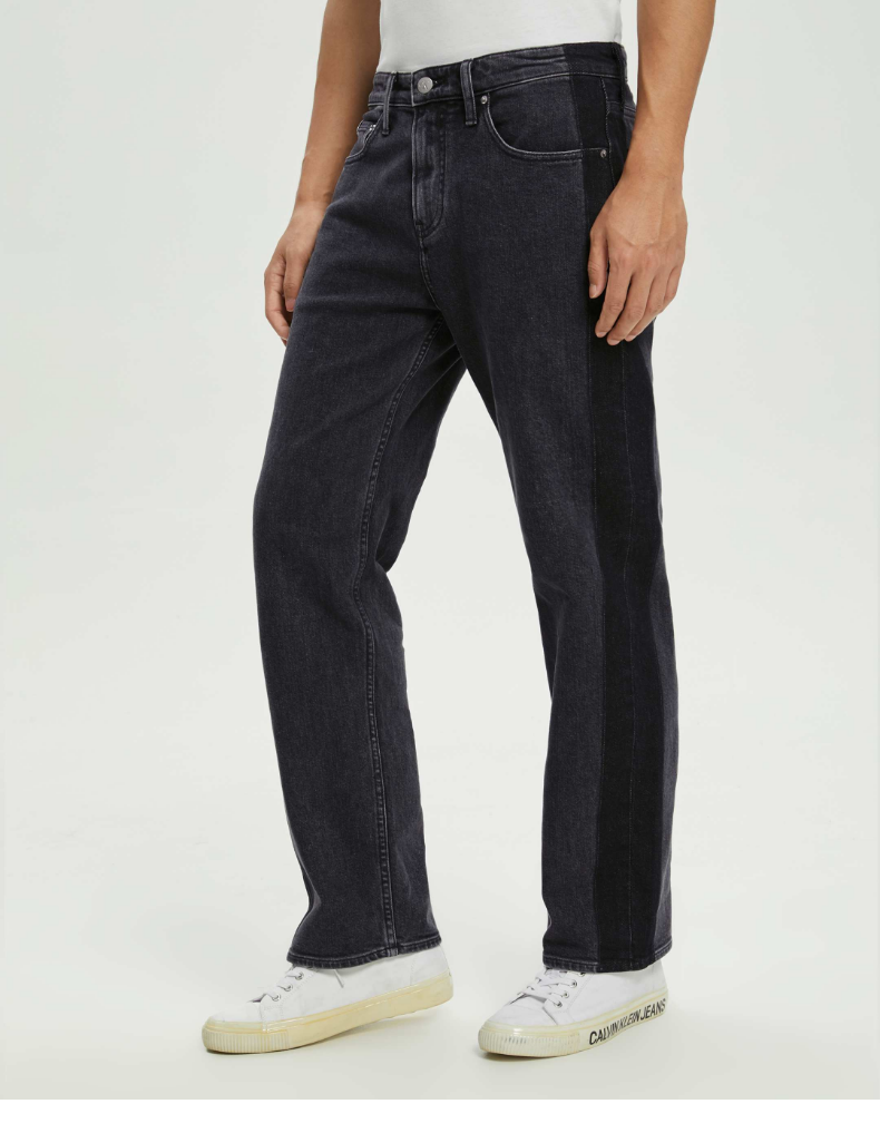 【复刻90系列】ck jeans22初秋男拼色logo织标直筒牛仔裤j321552 1by