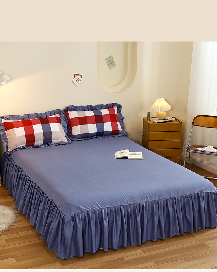 柚菲床裙式床罩围裙床套防滑床群花边床单新厚防尘罩席梦思防滑保护套