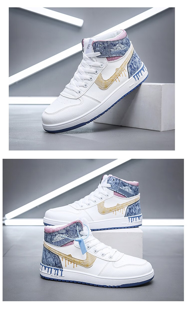 work cool莆田空军一号aj冰淇淋高帮男鞋超纤运动鞋休闲板鞋秋冬纯原