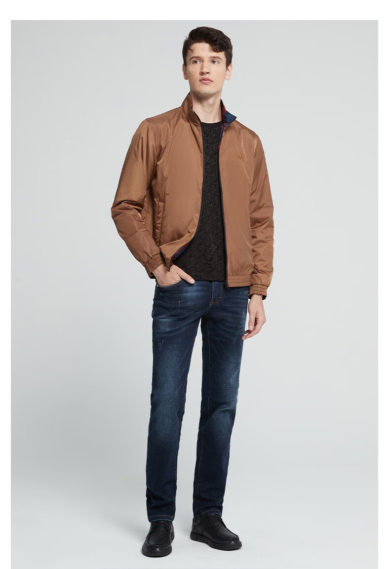 澳林丹顿orrdt夹克奢侈品男装春秋双面穿立领时尚百搭修身夹克外套男