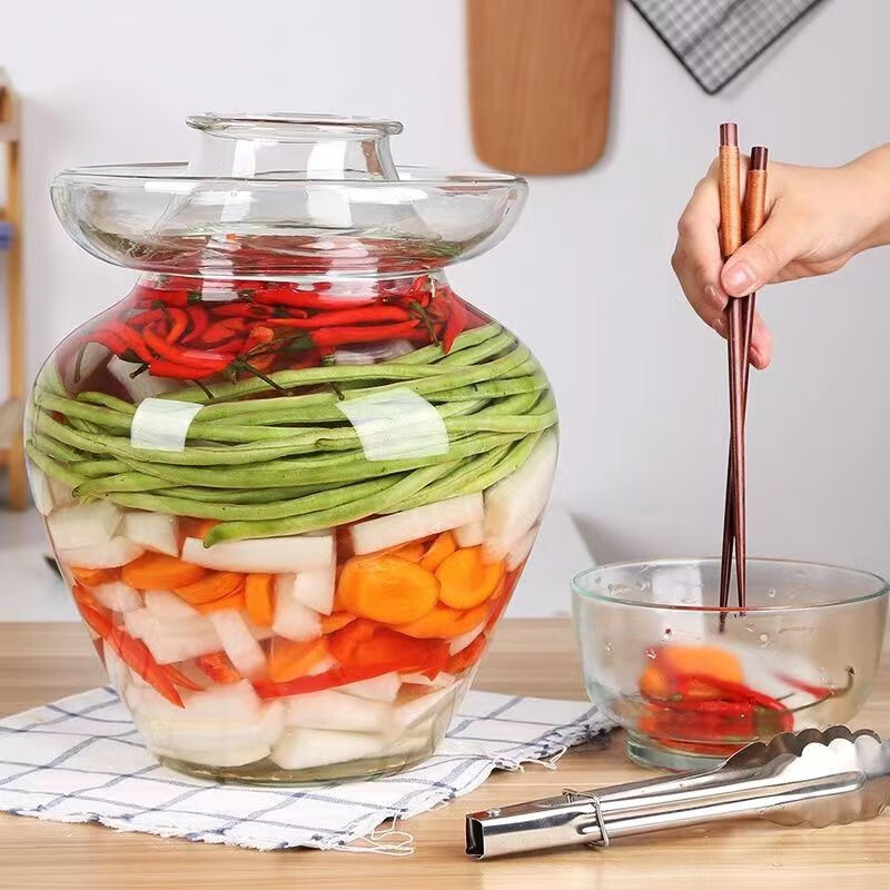 玻璃泡菜坛子泡菜罐家用咸菜罐腌菜坛子酸菜酱菜缸四川泡菜坛 3斤装