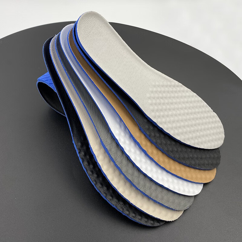 男女超纤皮鞋垫吸汗透气防臭减震大力绵运动休闲烫底成型鞋垫黑色42