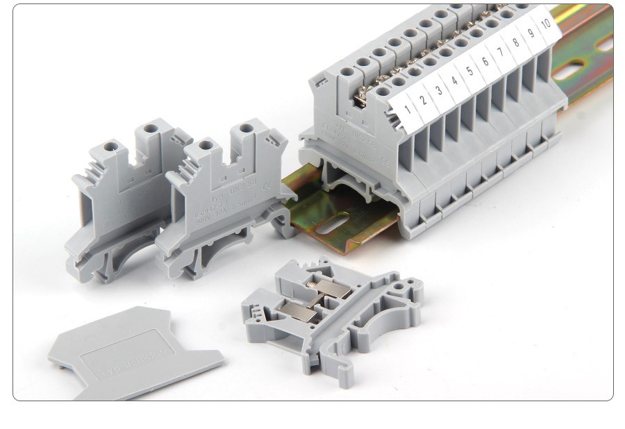 万特弗万特弗uk接线端子排25b螺钉导轨纯铜阻燃电压组合端子uk3n5n