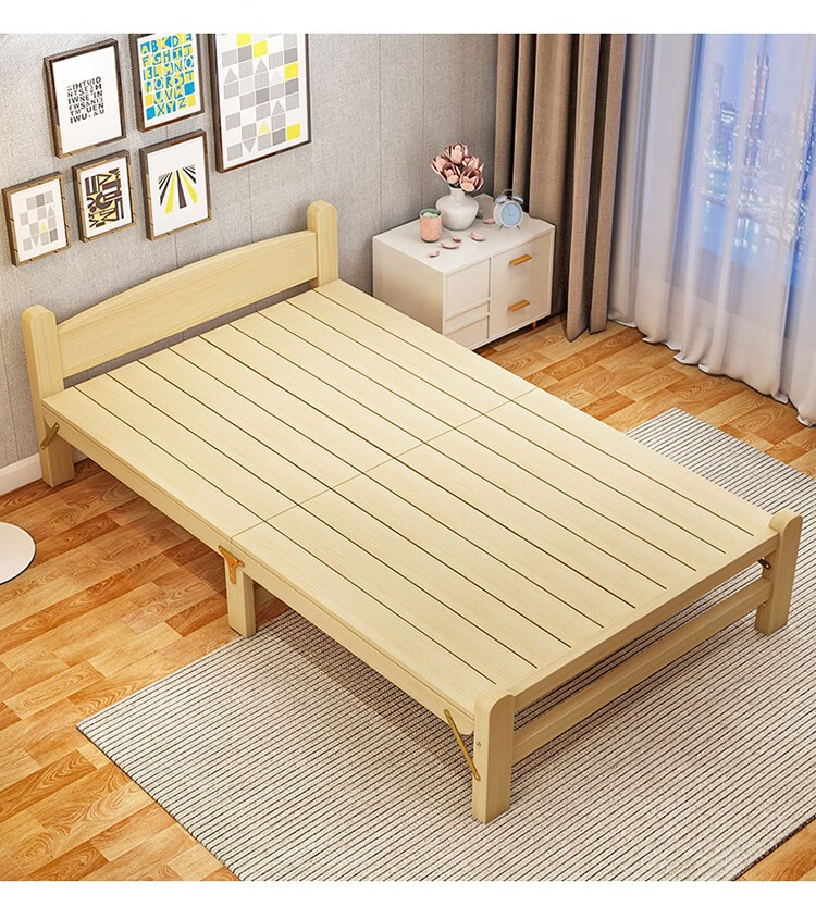 藤印象 实木折叠床单人床简易床经济型出租房实木板床办公室午休床小