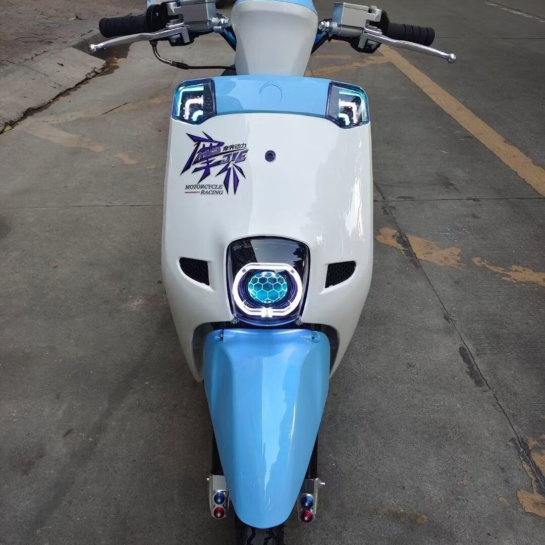 【电摩整车】酷奇s5蓝白色 手工平叉(含运费不包邮 不含透镜) 360拉