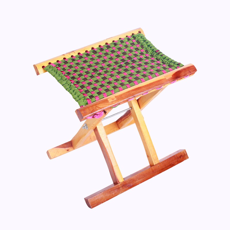 实木枣木马扎枣木马扎户外烧烤折叠凳钓鱼马扎便携折叠凳餐椅 撑开20