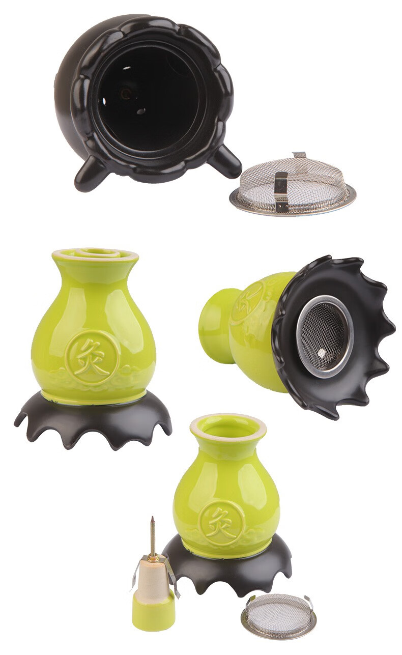 丰帆双层艾灸罐陶瓷艾灸杯魔灸罐多功能扶温灸仪阳刮痧杯艾灸盒随身灸