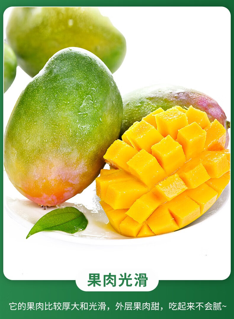 四川攀枝花凯特芒大果新鲜水果9斤当季青皮凯特芒果整箱 实惠小果(150
