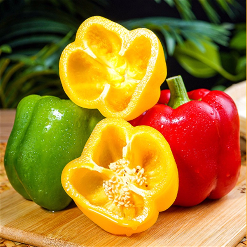 山东寿光新鲜灯笼彩椒圆辣椒五彩红黄水果甜椒太空椒即食蔬菜
 6斤