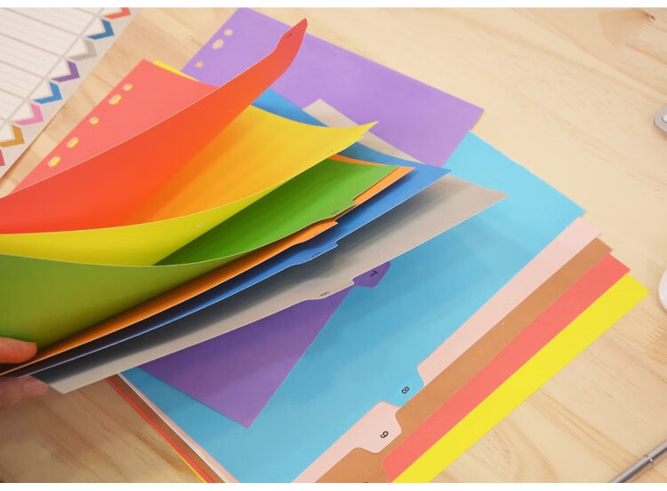 皇鹏(huangpeng) a4分页纸质质索引纸彩色隔页纸加厚活页纸分类页头编